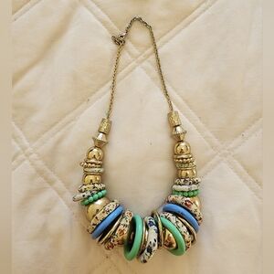 Chic Gold and Multicolor Beaded Necklace